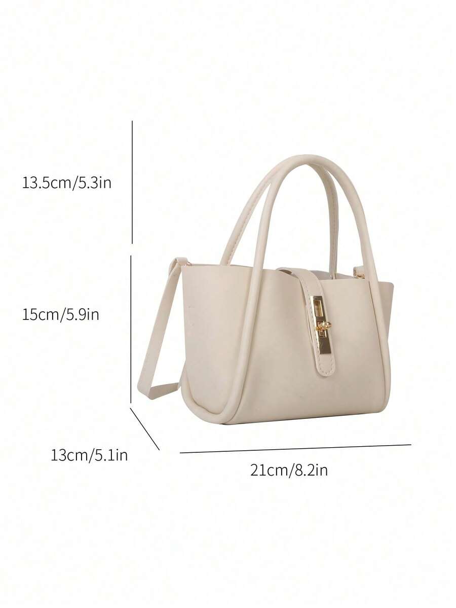Women's New Solid Color PU Fashion Tote Bag Multifunctional Crossbody Bag With Small Coin Purse