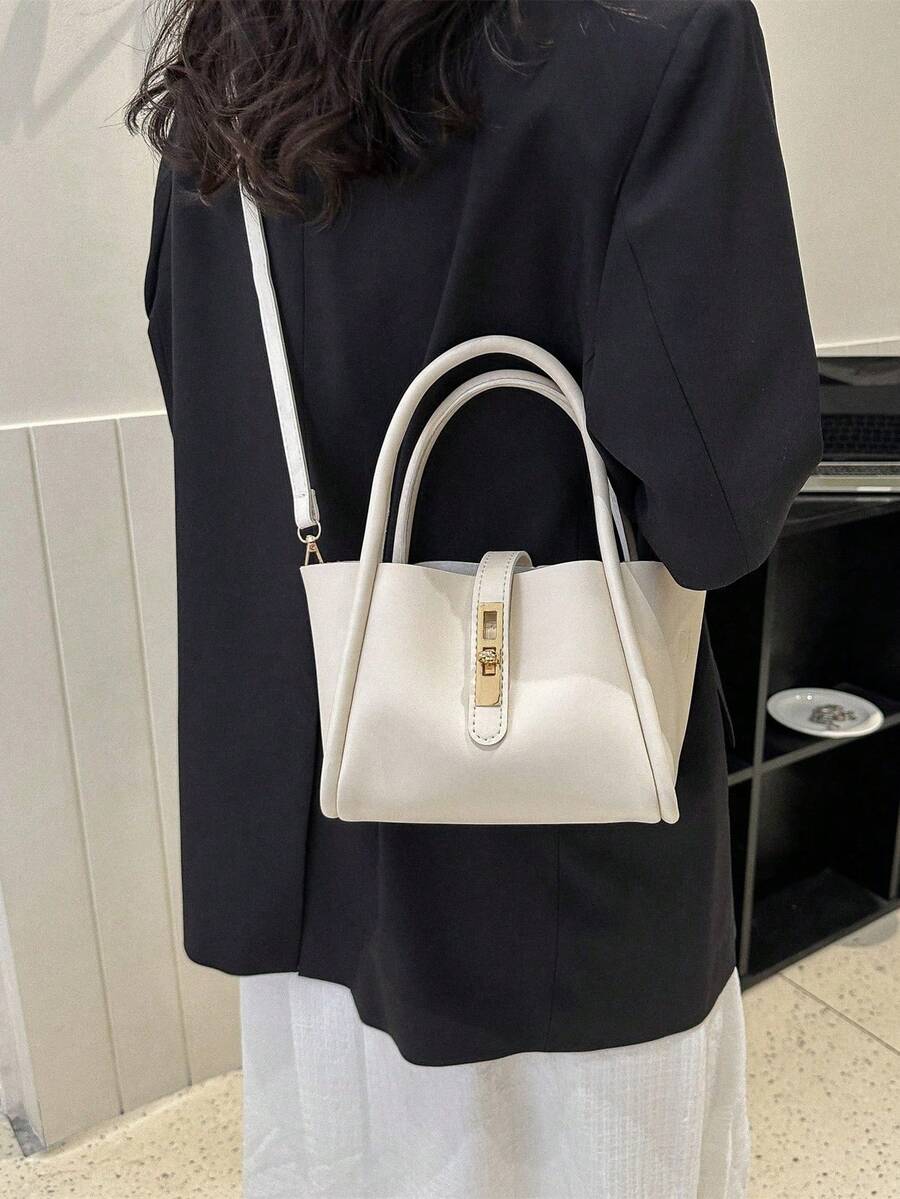 Women's New Solid Color PU Fashion Tote Bag Multifunctional Crossbody Bag With Small Coin Purse
