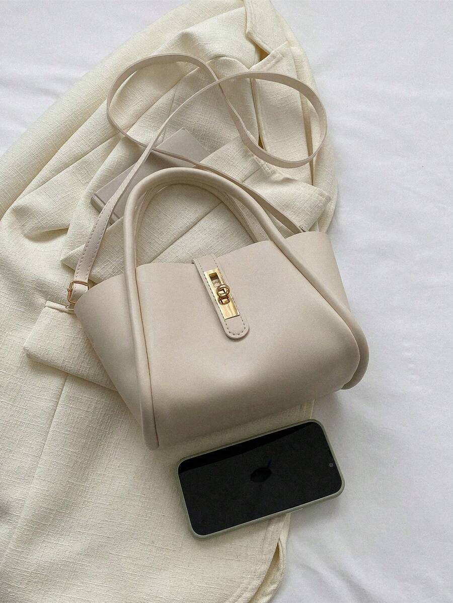 Women's New Solid Color PU Fashion Tote Bag Multifunctional Crossbody Bag With Small Coin Purse