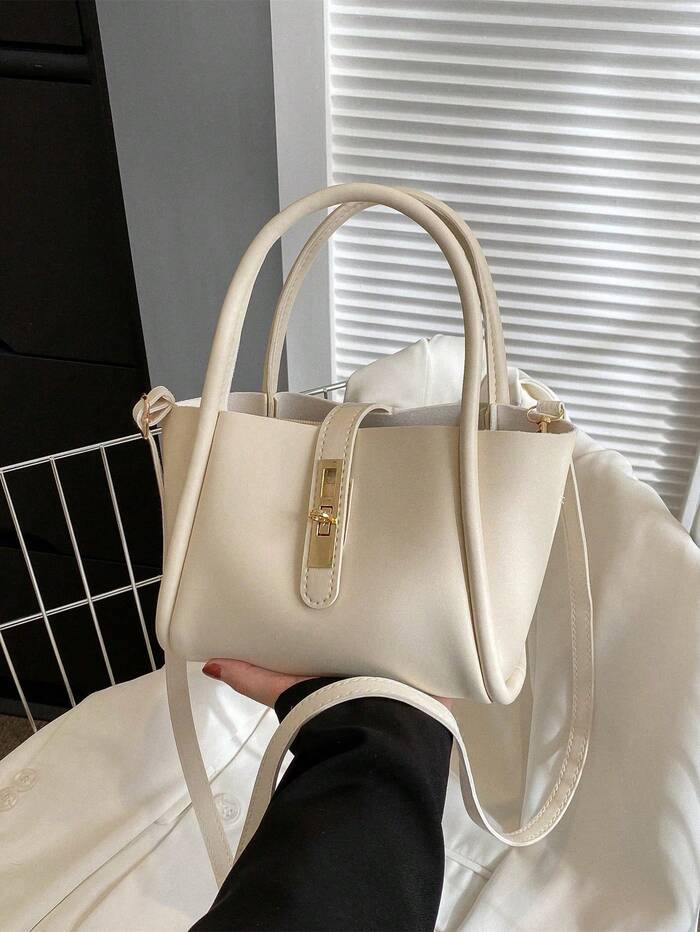Women's New Solid Color PU Fashion Tote Bag Multifunctional Crossbody Bag With S