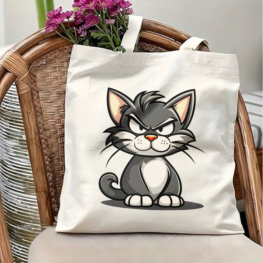 Unisex Canvas Tote Bag| Suitable Commuting, Travel, Daily Use, School, Shopping, Outdoor Activities| Black And White Colors, Washable