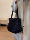 1Pc Corduroy Material Tote Bag,Women High-Capacity Handbag,Solid Color Soft Tote Bag Women's Shoulder Handbag Everyday Casual Versatile Large Capacity Commuter Bag For Daily Commute,Shopping,For S