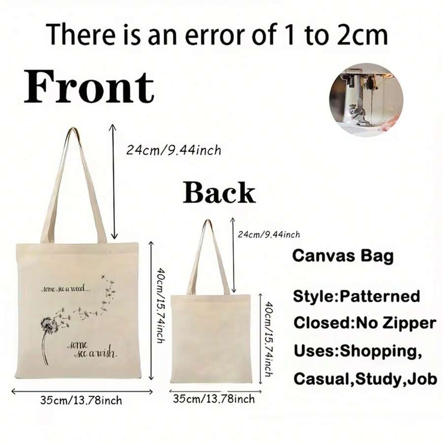 1pc 1pcs Women's Golden Retriever Dog Print Handbag- Casual Tote Suitable For Everyday Use, Machine Washable, Spacious Open-Top Bag With Strap, Stylish Pet-Themed For Dog Owners (No Closure)