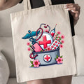 Student Nurse Doctor Tote Bag- Heavy-Duty Nylon Professional Bookbag Suitable Healthcare Workers, Commuting, Hospital, Travel- & Washable (Black/)