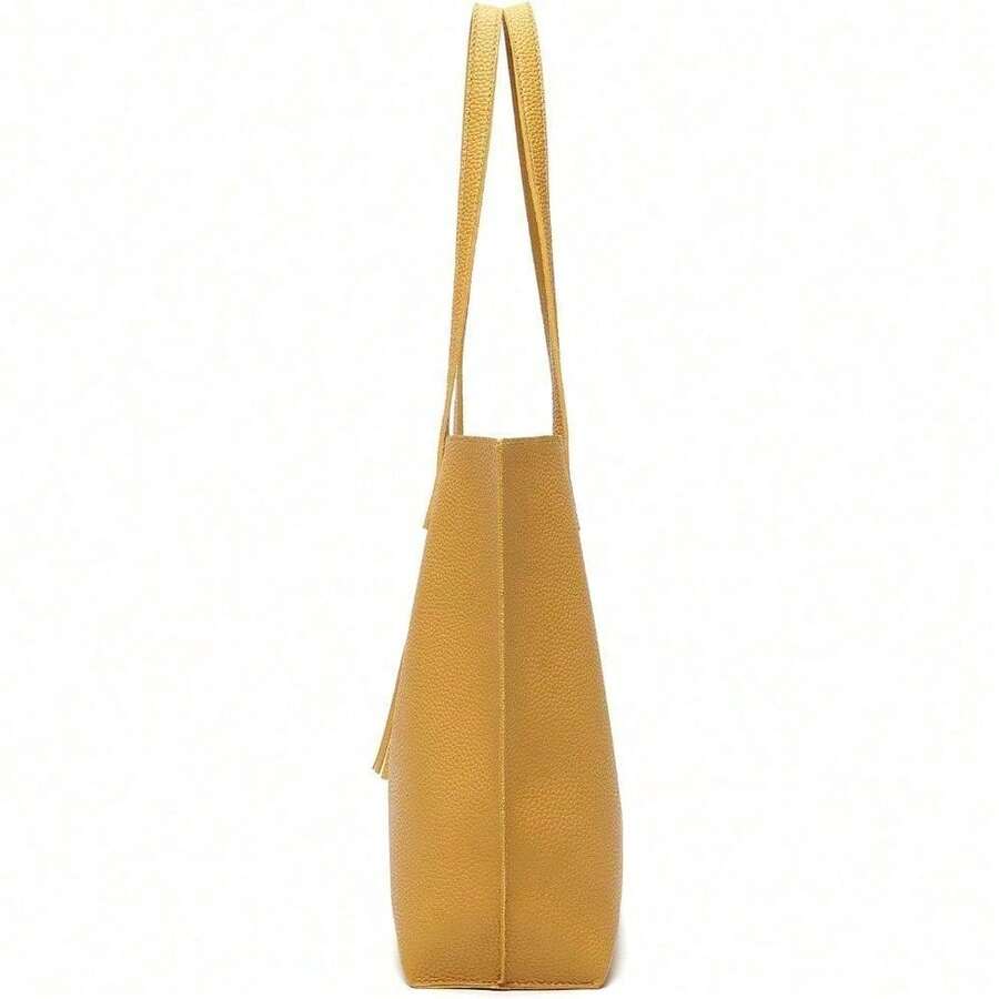 Dreubea Women's Soft Faux Leather Tote Shoulder Bag From, Big Capacity Tassel Handbag