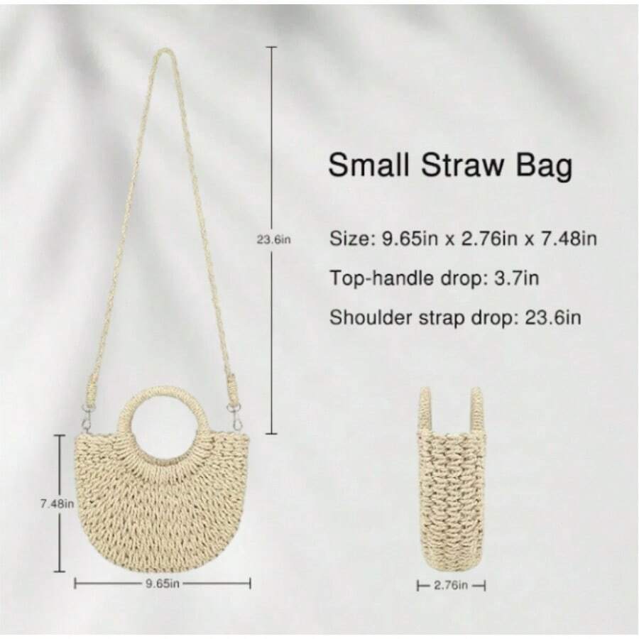 Women's Straw Beach Tote Bag- Lightweight Summer Mesh Hollow Shoulder Bag, Perfect For Beach Days And Daily Commute And Everyday Use
