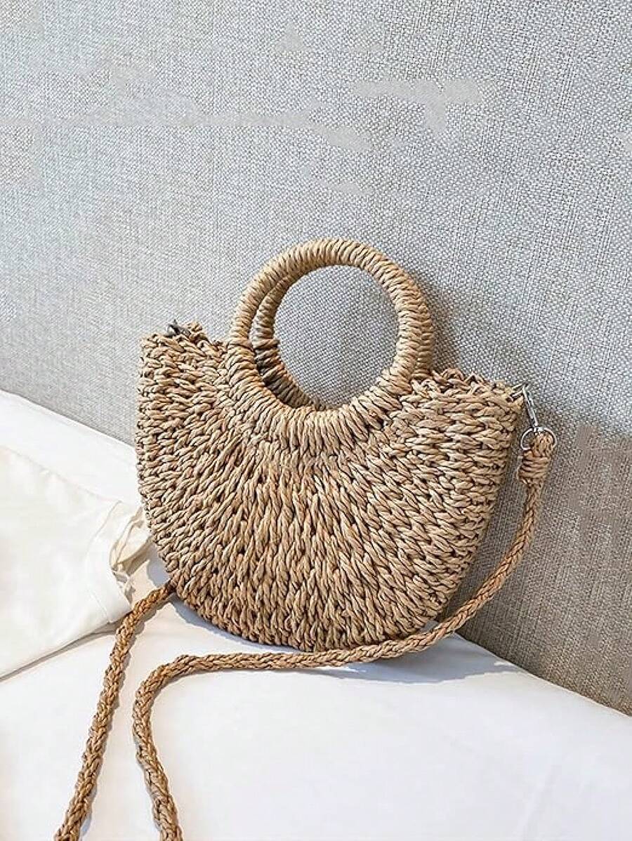 Women's Straw Beach Tote Bag- Lightweight Summer Mesh Hollow Shoulder Bag, Perfect For Beach Days And Daily Commute And Everyday Use