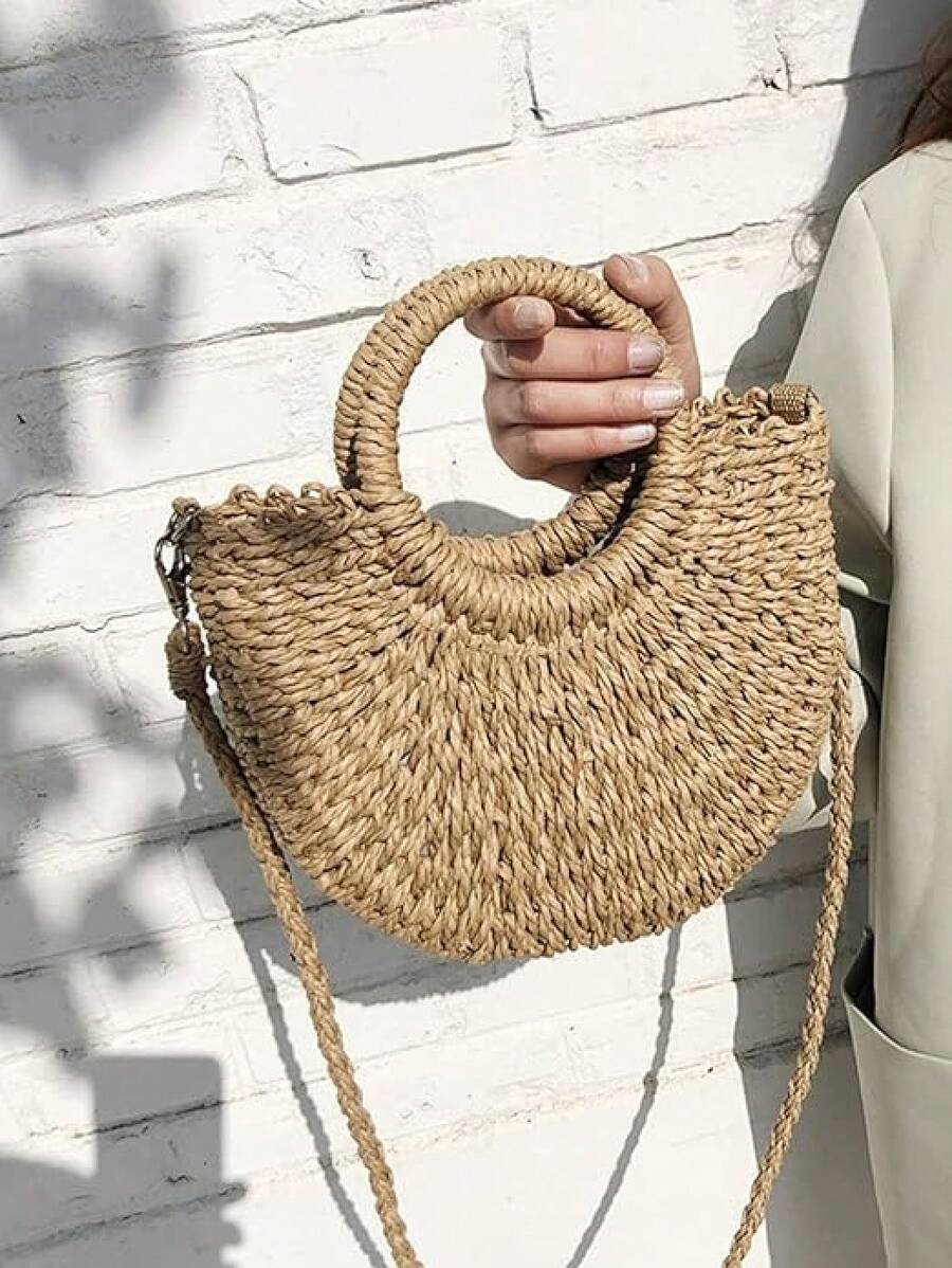 Women's Straw Beach Tote Bag- Lightweight Summer Mesh Hollow Shoulder Bag, Perfect For Beach Days And Daily Commute And Everyday Use