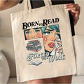 Women'S Funny Book Lover Tote Bag- "Born To Read