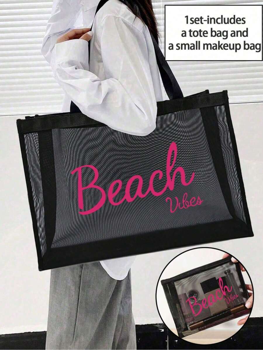 Women's Beach Tote Bag, Beach Accessories Tote Bag, Suitable For Weddings, Birthdays, Holidays, Great Gift For Women, Moms, Teachers, Friends Vacation Essentials