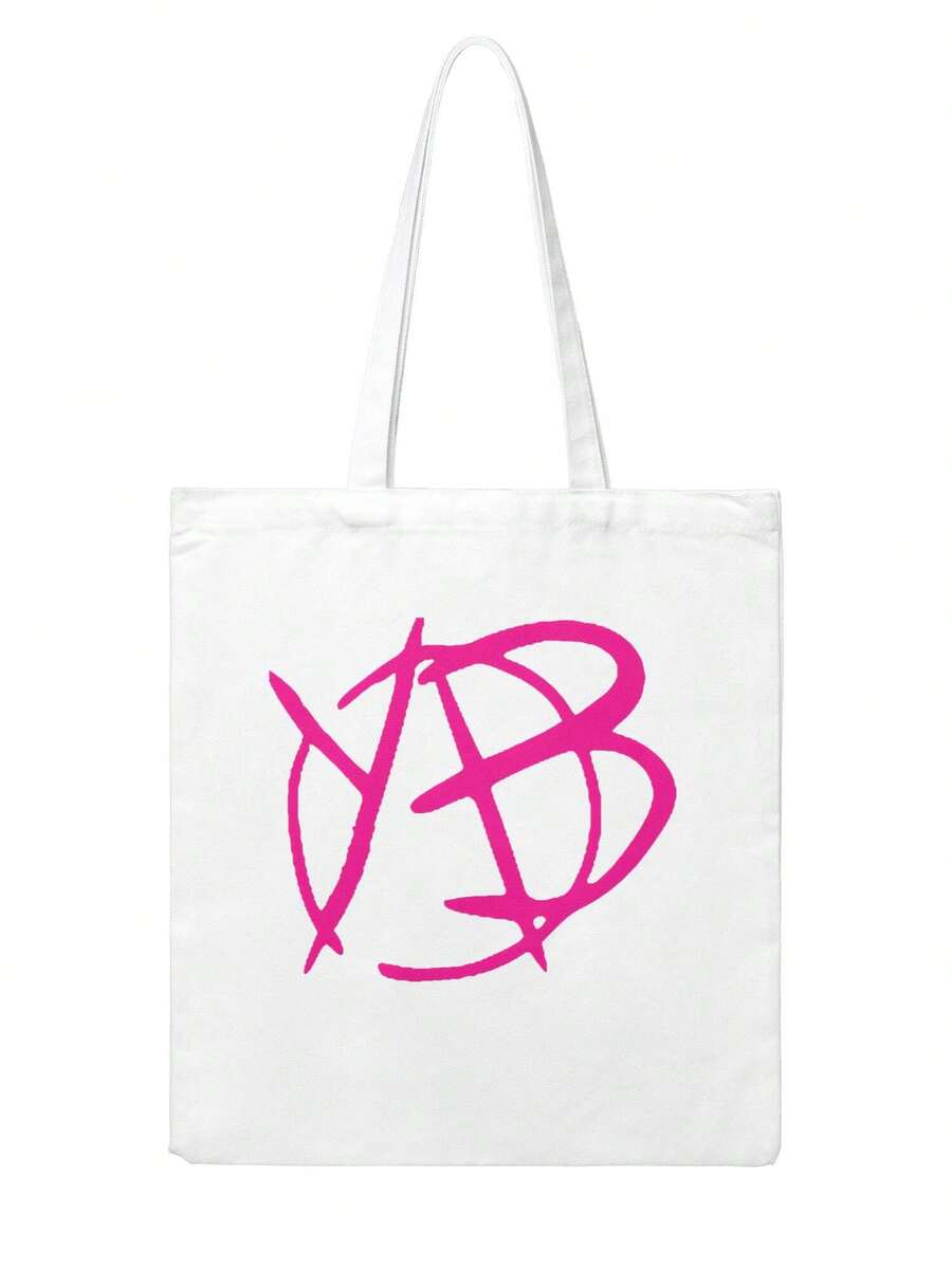 Yungblud Logo Canvas Tote Bag For Women Girl Reusable Tote Bag Foldable Large Capacity Leisure Shopping Bag