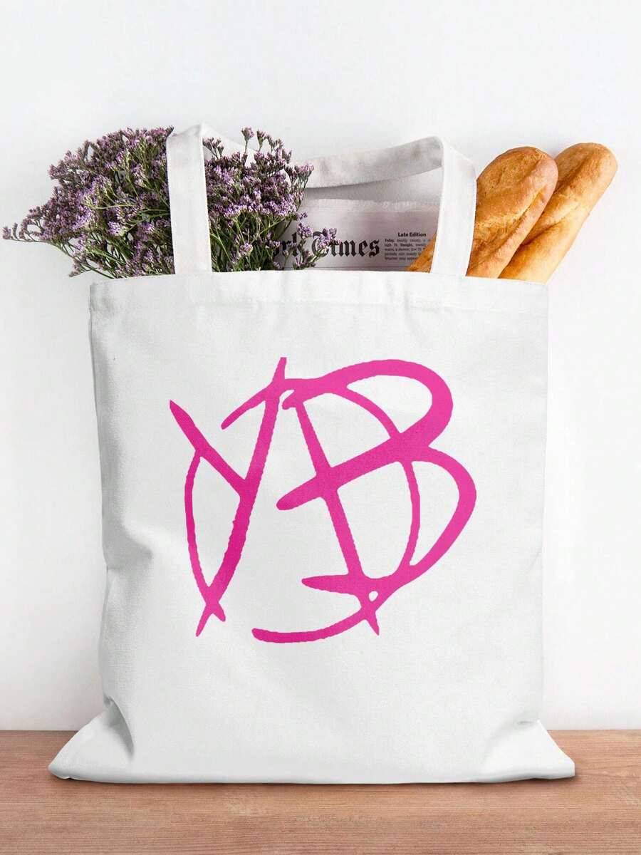 Yungblud Logo Canvas Tote Bag For Women Girl Reusable Tote Bag Foldable Large Capacity Leisure Shopping Bag