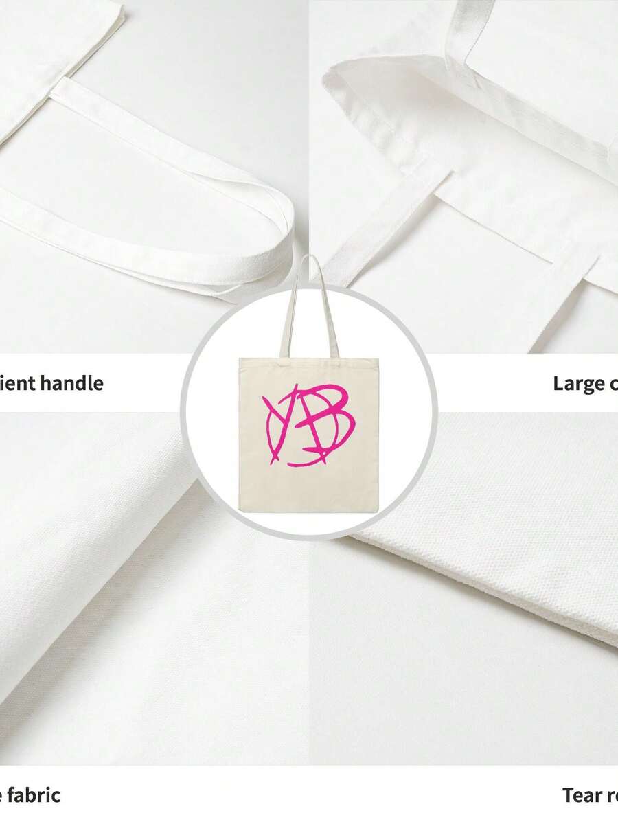 Yungblud Logo Canvas Tote Bag For Women Girl Reusable Tote Bag Foldable Large Capacity Leisure Shopping Bag