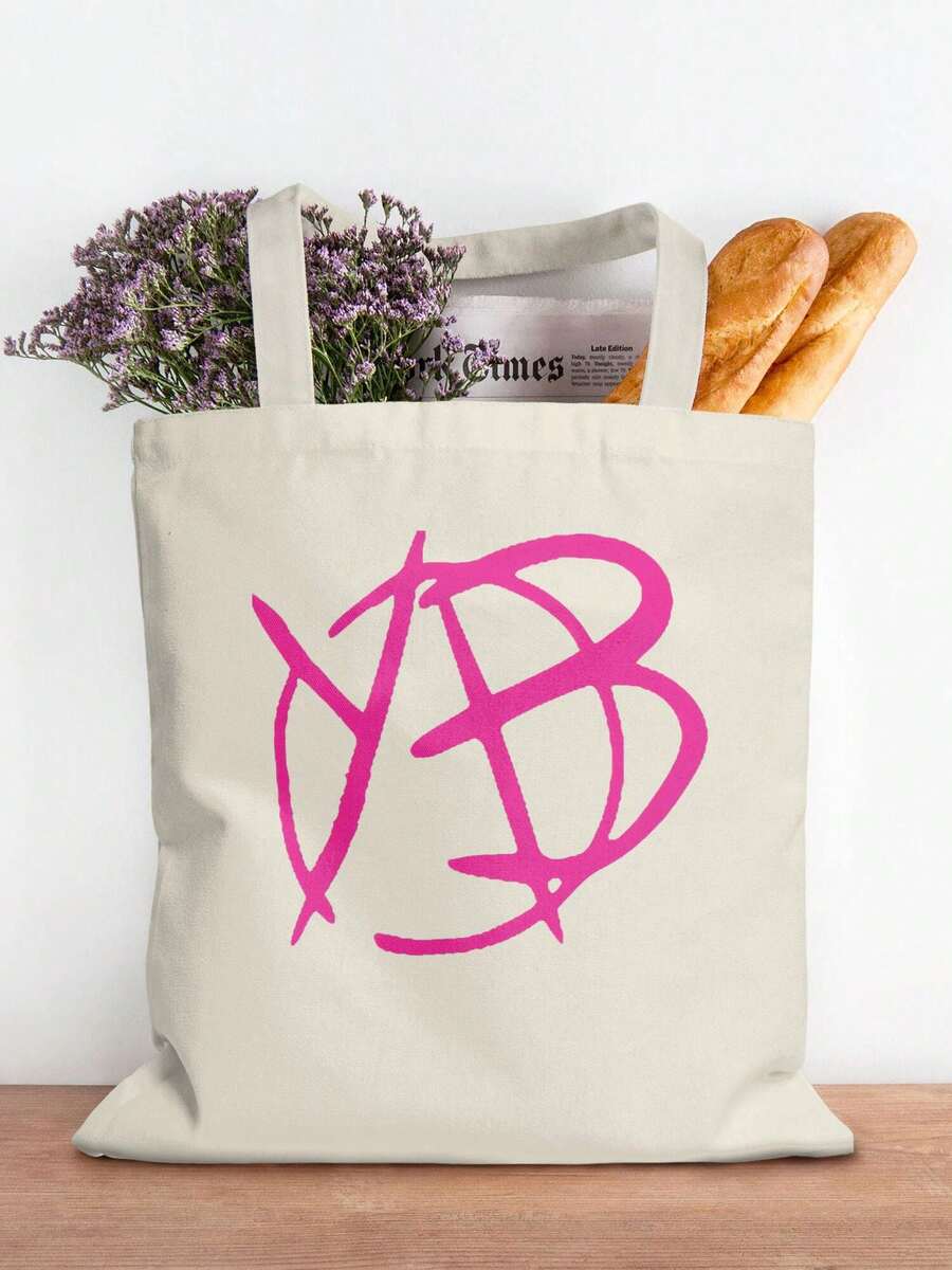 Yungblud Logo Canvas Tote Bag For Women Girl Reusable Tote Bag Foldable Large Capacity Leisure Shopping Bag