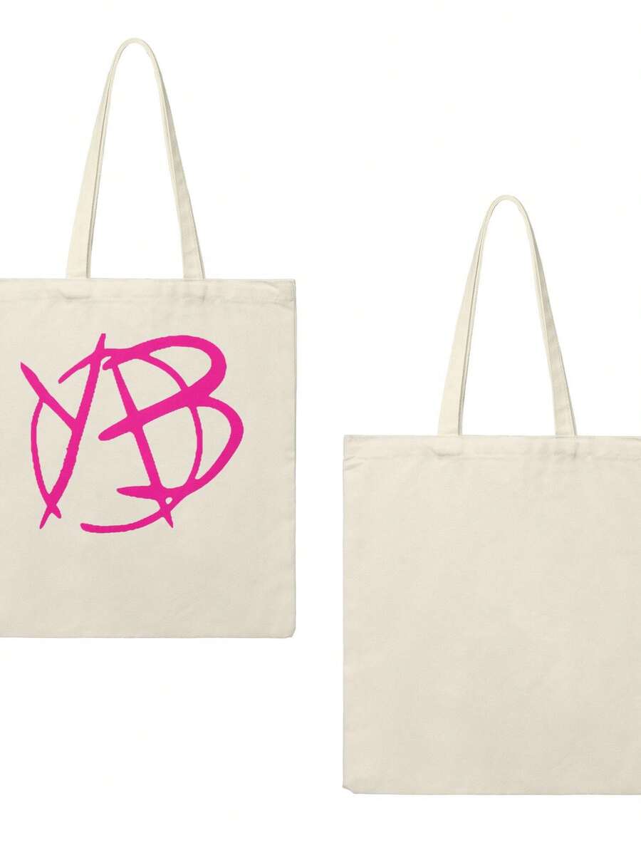 Yungblud Logo Canvas Tote Bag For Women Girl Reusable Tote Bag Foldable Large Capacity Leisure Shopping Bag