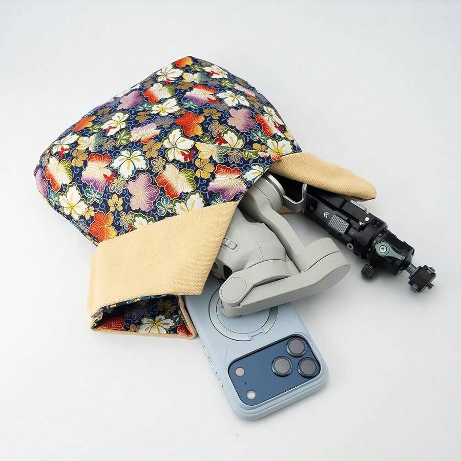 Stylish Cotton Japanese Pattern Wrist Bag Sleeve Knot Pouch Portable Canvas Tote Purse For Female, Women| Stylish, Cotton, Japanese Pattern, Sleeve, Knot Pouch, Portable