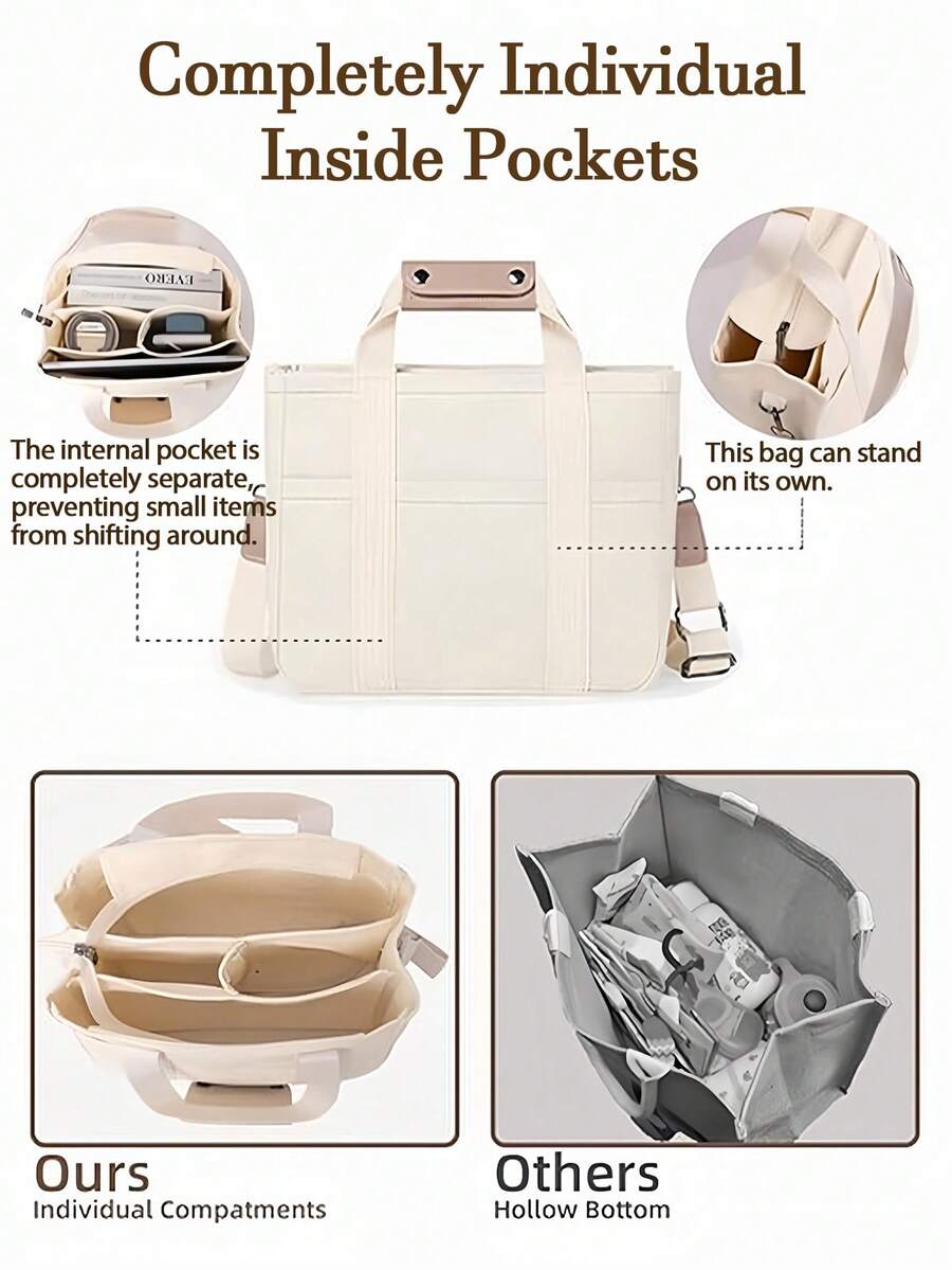 Lightweight,Business Casual Minimalist Large Capacity Top Handle Bag Double Handle For Teen Girl Women College Students,Rookies & White-Collar Workers