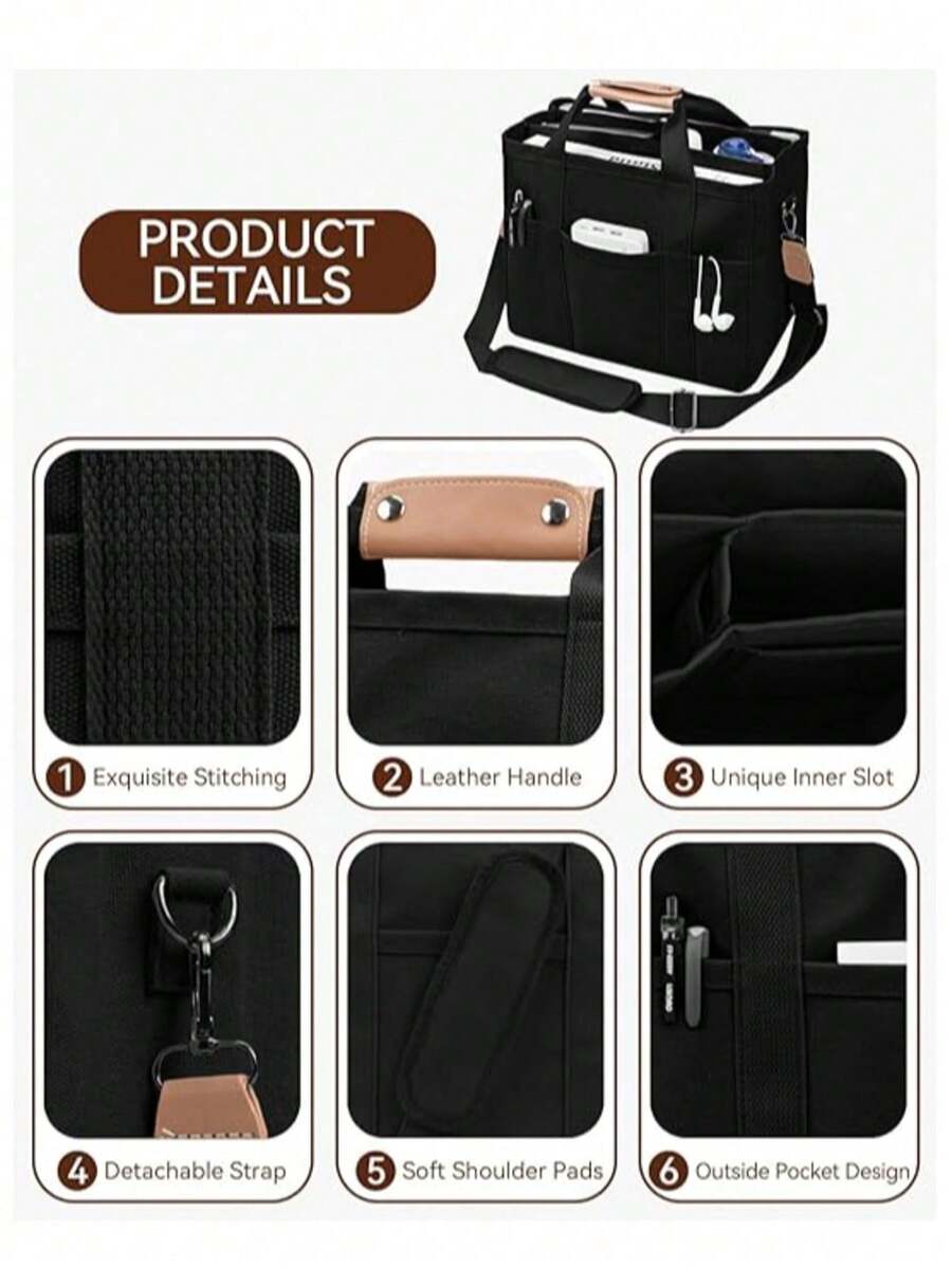 Lightweight,Business Casual Minimalist Large Capacity Top Handle Bag Double Handle For Teen Girl Women College Students,Rookies & White-Collar Workers