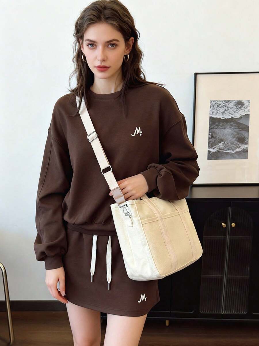Lightweight,Business Casual Minimalist Large Capacity Top Handle Bag Double Handle For Teen Girl Women College Students,Rookies & White-Collar Workers