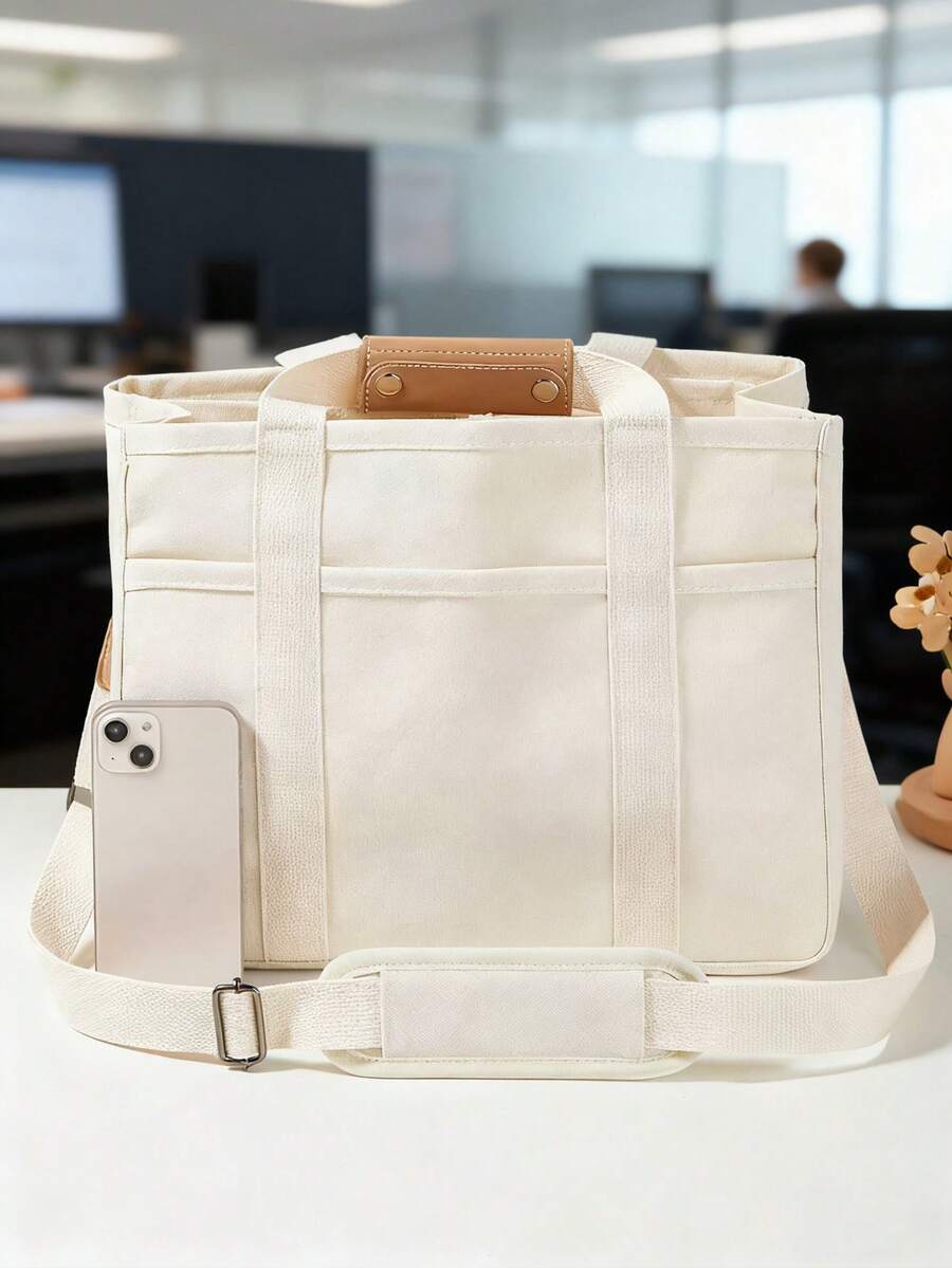 Lightweight,Business Casual Minimalist Large Capacity Top Handle Bag Double Handle For Teen Girl Women College Students,Rookies & White-Collar Workers