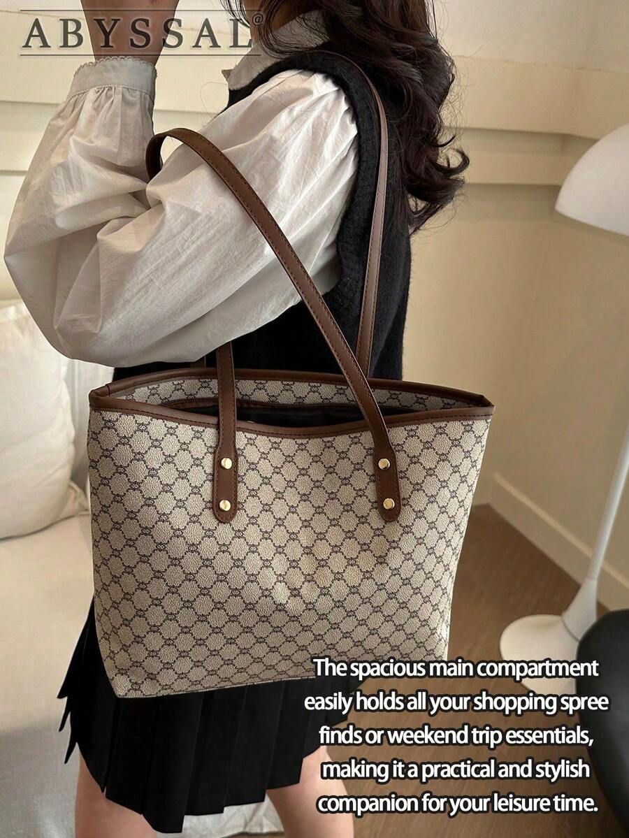 Versatile Women's Shoulder Bag Large-Capacity Tote Bag For Women–Vintage Leather Look Commuter & Shopping Handbag Back To School Valentine's Day Gift