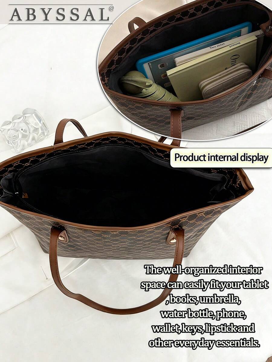 Versatile Women's Shoulder Bag Large-Capacity Tote Bag For Women–Vintage Leather Look Commuter & Shopping Handbag Back To School Valentine's Day Gift