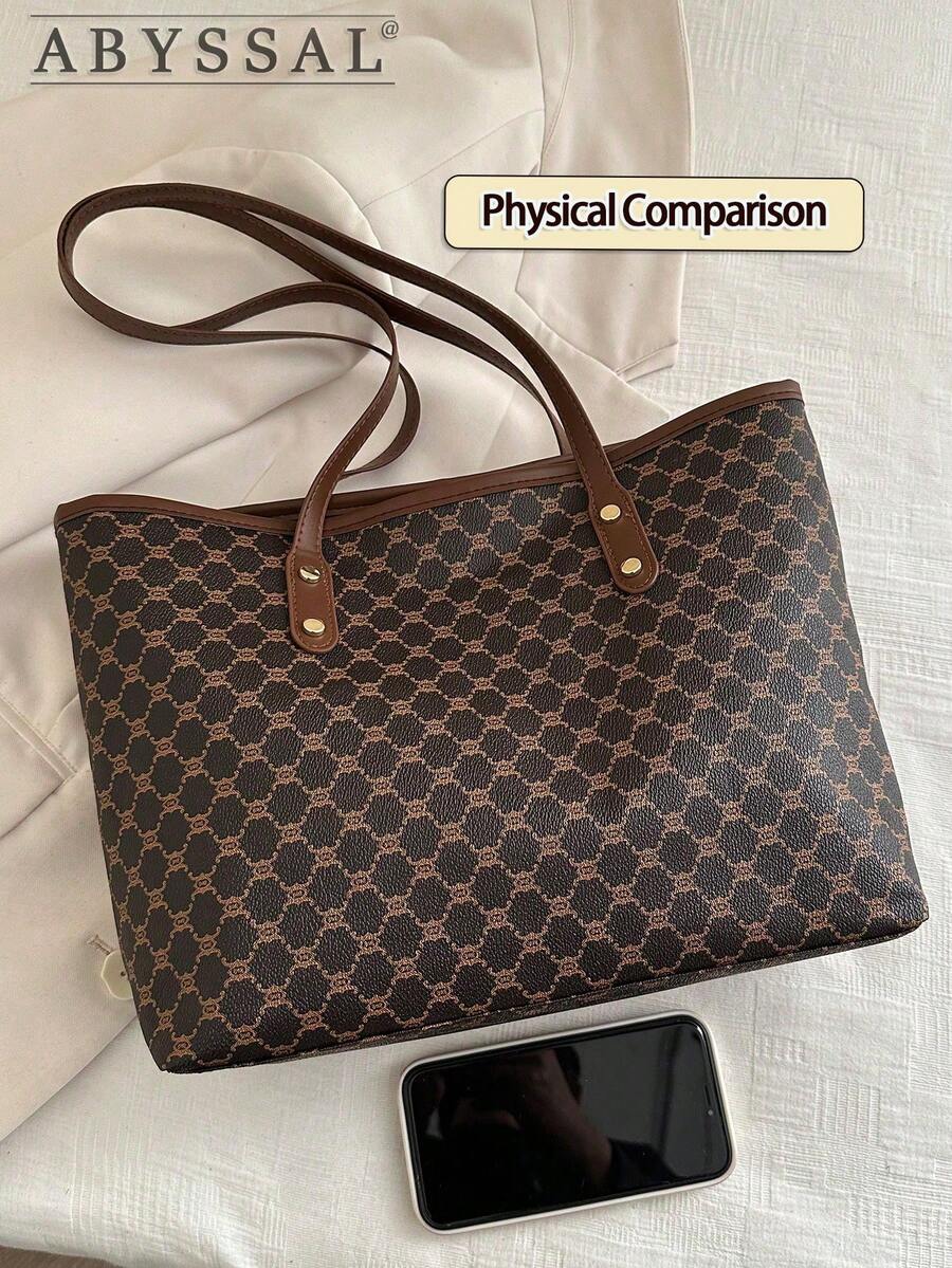 Versatile Women's Shoulder Bag Large-Capacity Tote Bag For Women–Vintage Leather Look Commuter & Shopping Handbag Back To School Valentine's Day Gift
