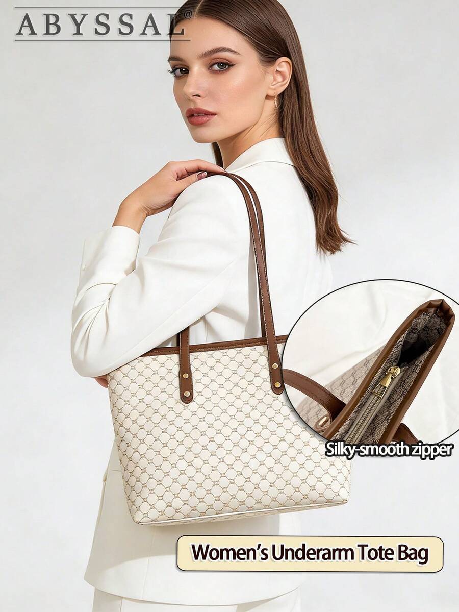 Versatile Women's Shoulder Bag Large-Capacity Tote Bag For Women–Vintage Leather Look Commuter & Shopping Handbag Back To School Valentine's Day Gift