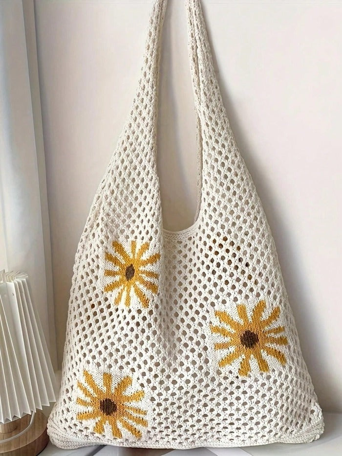 LFIRSTL Minimalist Hollow Design Crochet Knitted Tote Bag