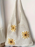 LFIRSTL Minimalist Hollow Design Crochet Knitted Tote Bag