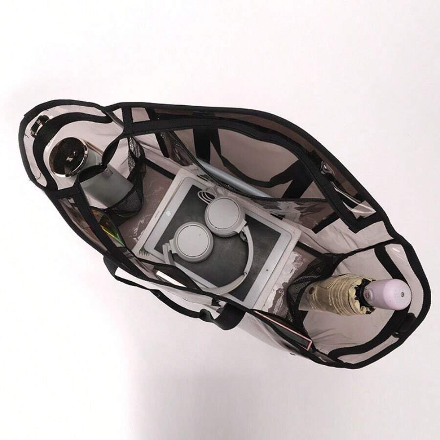 Ubysoyi Clear Tote Bag Set With Inner Pouch Stadium Bag Shoulder Beach Mommy Bag Handbag For Women/Unisex For Fitness Concert Sport Swim Travel Vacation