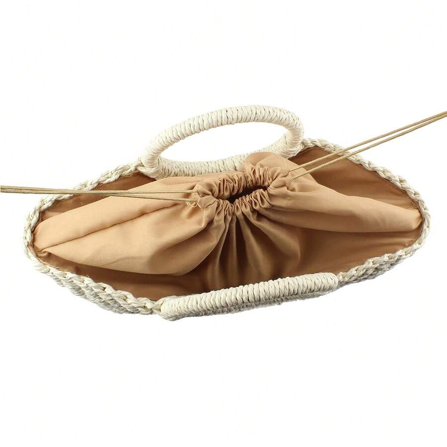Milky Way Straw Bags For Women Handwoven Large Straw Tote Round Handle Summer Beach Rattan Bag Boho Chic Oversized Friendly Lightweight Holiday Gift Beachwear