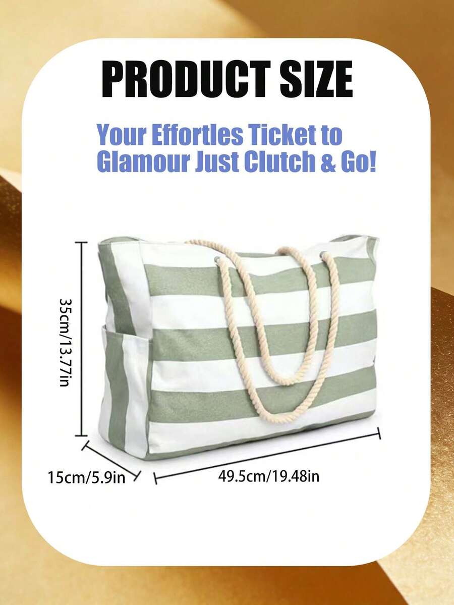 Summer Waterproof Beach Bag For Women Large Tote Bag Lightweight Shoulder Bag Soft Handbag For Durable Foldable Vocation Travel Essential Pool