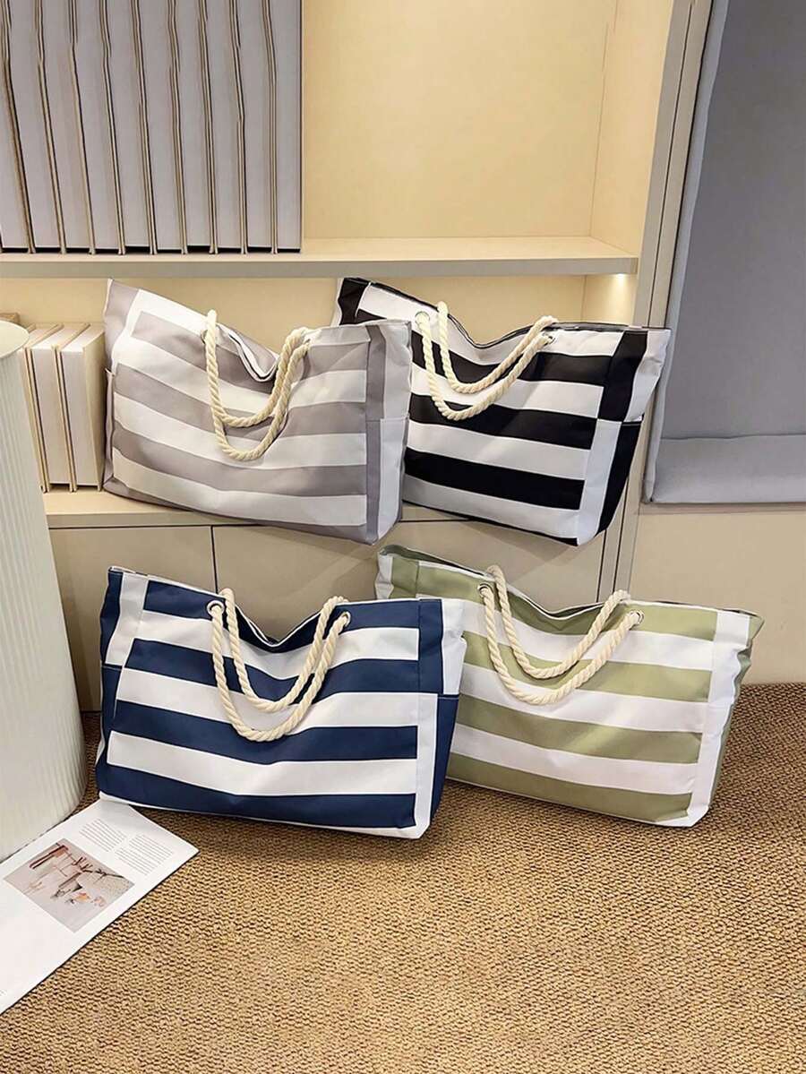 Summer Waterproof Beach Bag For Women Large Tote Bag Lightweight Shoulder Bag Soft Handbag For Durable Foldable Vocation Travel Essential Pool