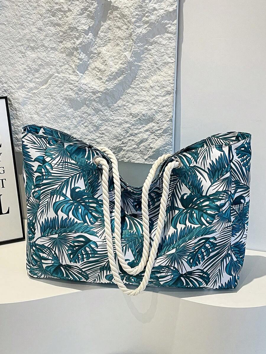 Large Waterproof Beach Tote Bag, Women's Zipper Closure Beach Handbag, Waterproof And Sand-Proof Swimming Pool Bag (Pattern Random), Summer Outfits