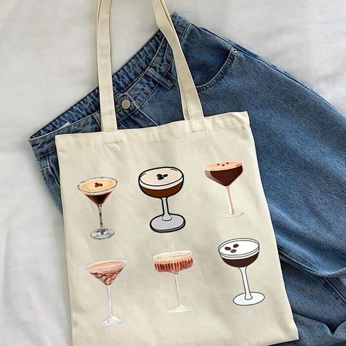 Espresso Martini Glasses Bachelorette Party Weekend Tote Bag Shoulder Bag Canvas