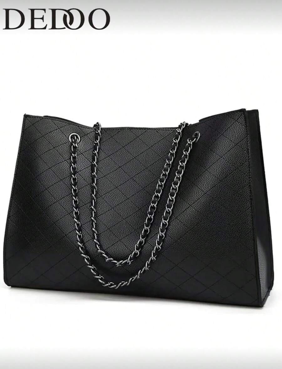 Women Chain Strap Daily Commute Fashion Rhombus Tote Bag, Eye-Catching Work Bags For Women