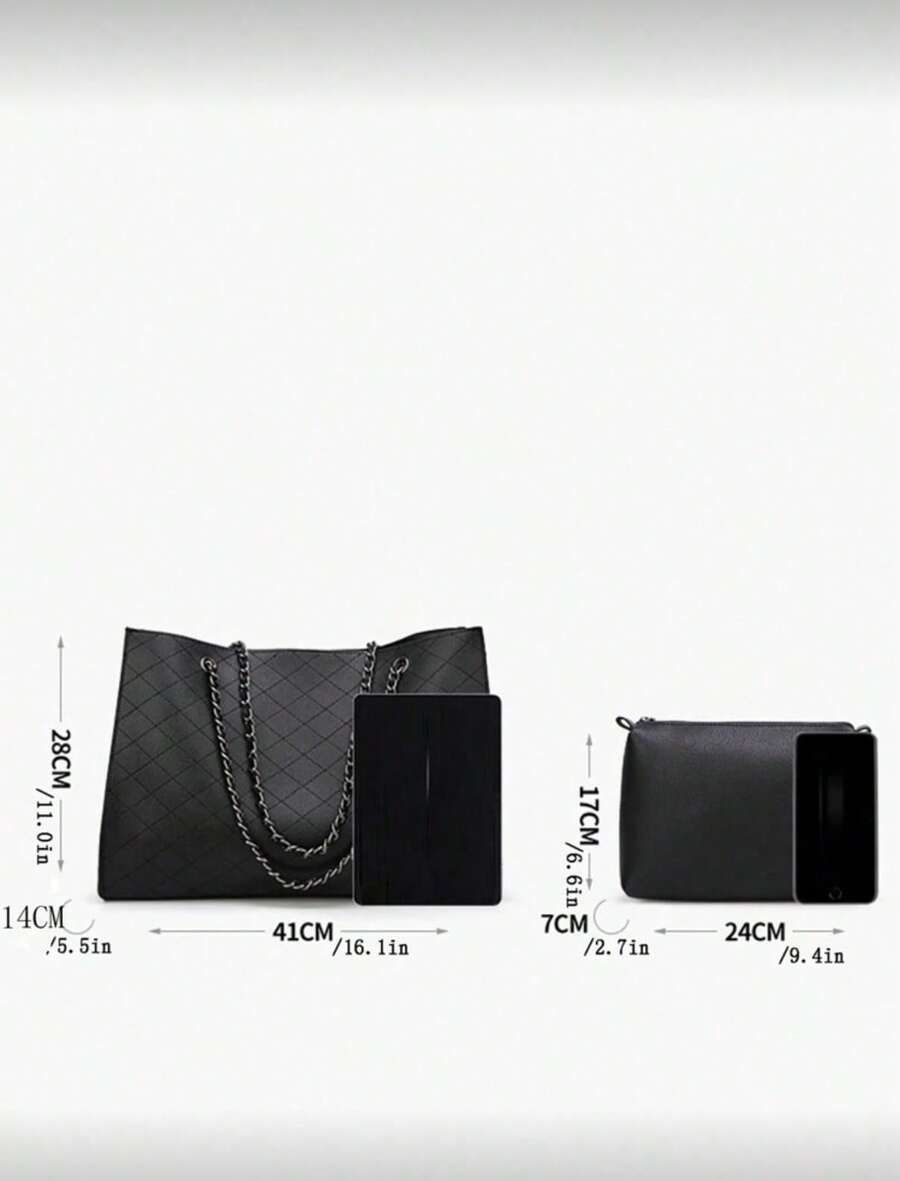 Women Chain Strap Daily Commute Fashion Rhombus Tote Bag, Eye-Catching Work Bags For Women