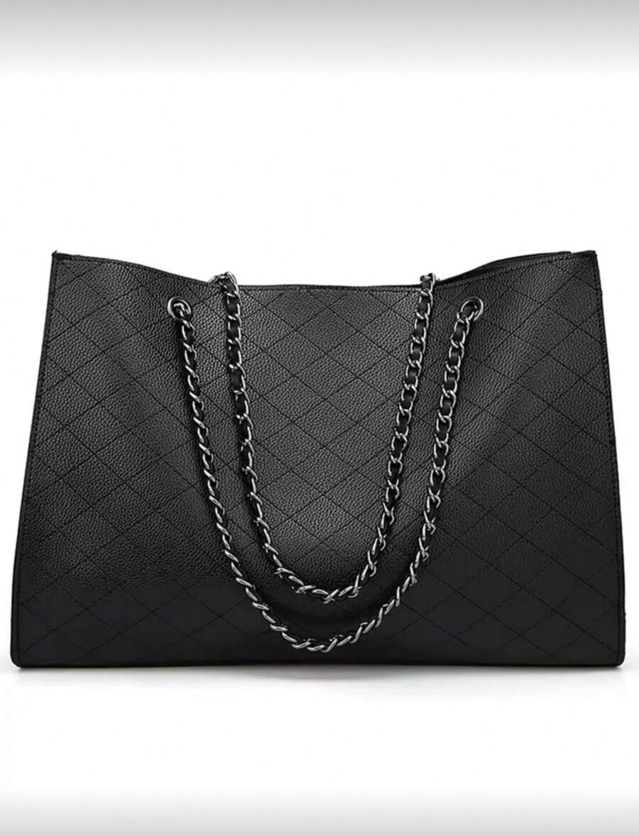 Women Chain Strap Daily Commute Fashion Rhombus Tote Bag, Eye-Catching Work Bags For Women