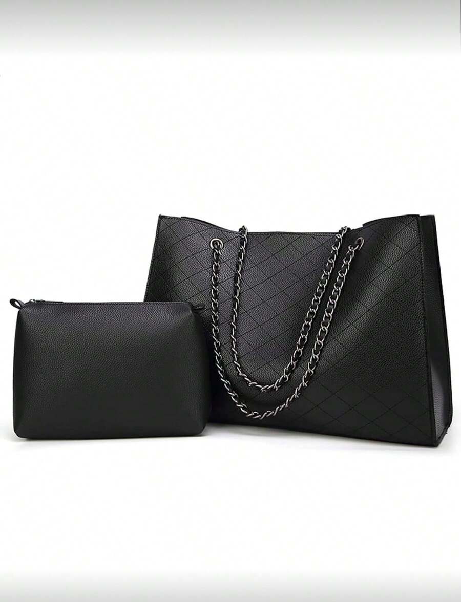 Women Chain Strap Daily Commute Fashion Rhombus Tote Bag, Eye-Catching Work Bags For Women