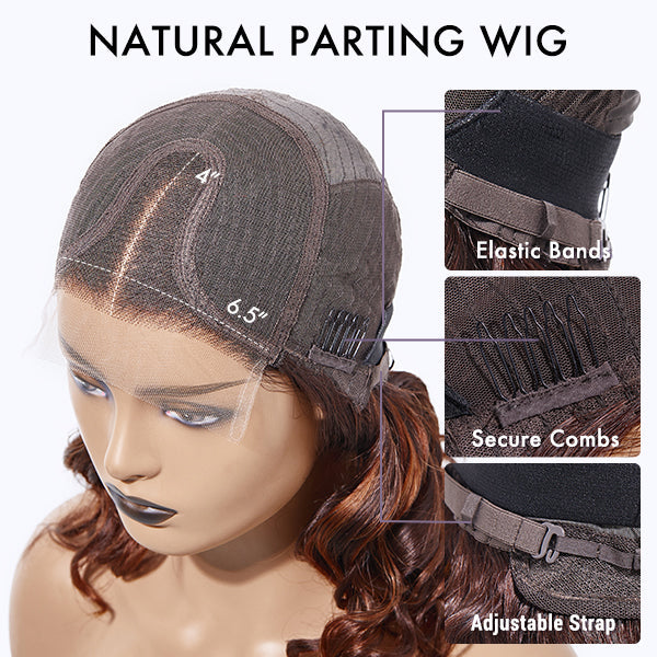 Trendy Burgundy Curly Bob Glueless Minimalist Lace T Part Wig 100% Human Hair - 99J™