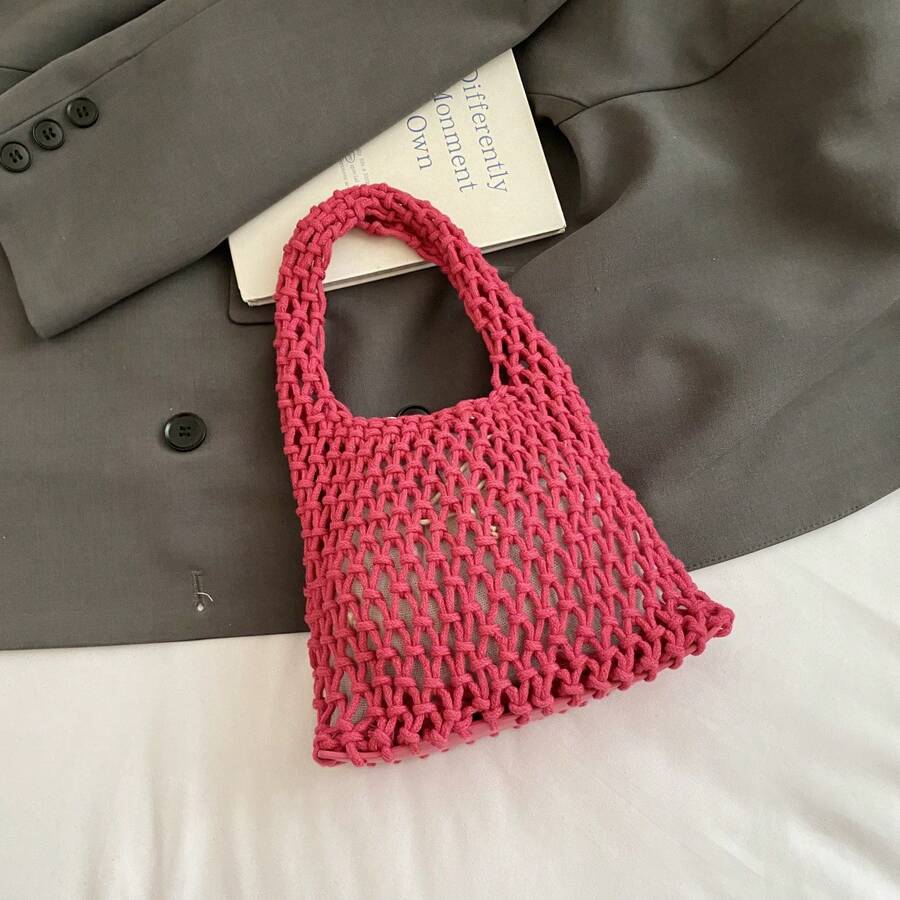 BAILEE Fashion Casual Multi-Color Hand-Woven Tote Bag, PU Base, Ocean Theme Decoration, Suitable For Beach Wear, Great Gift