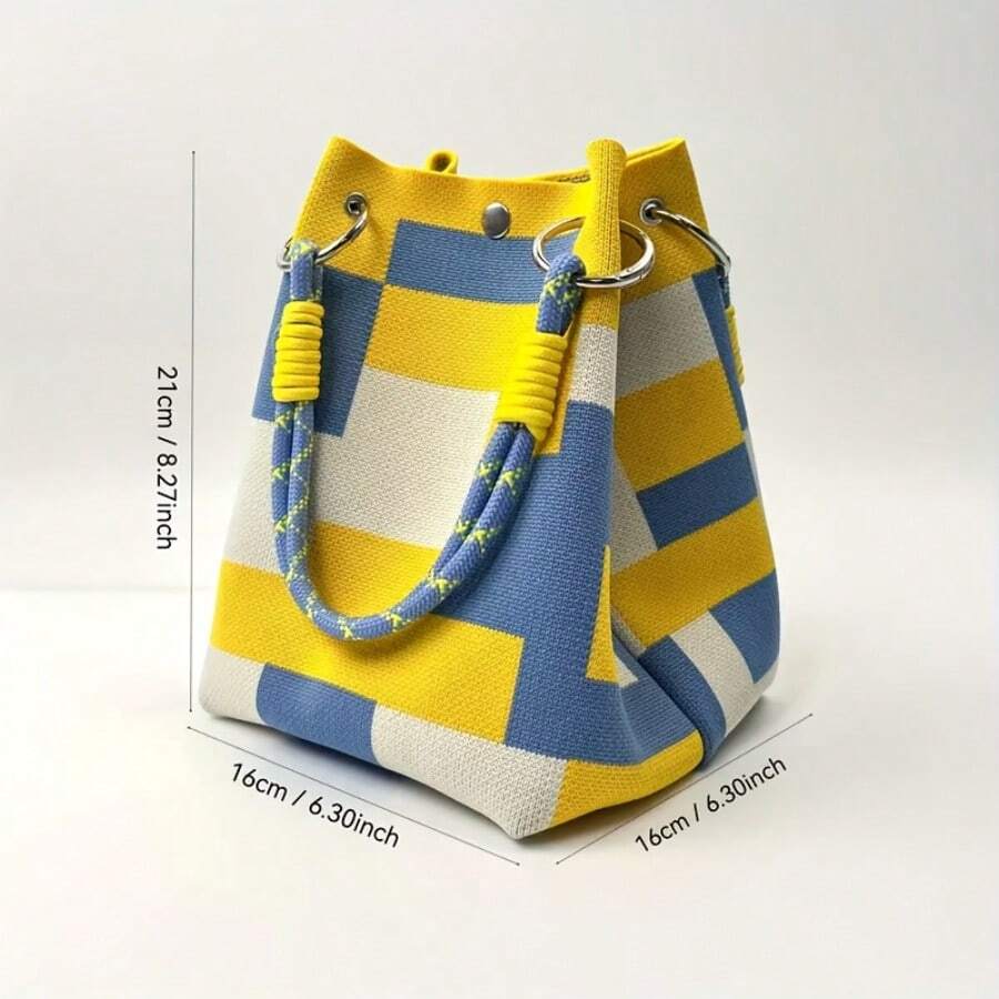 Large Capacity Korean Style Tote Bag For Women, Stylish & Durable Handbag, Suitable For Shopping, Travel And Storage. Personalized Woven Ba