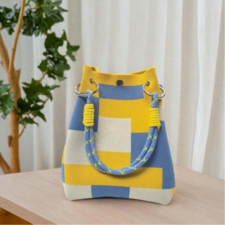 Large Capacity Korean Style Tote Bag For Women, Stylish & Durable Handbag, Suitable For Shopping, Travel And Storage. Personalized Woven Ba