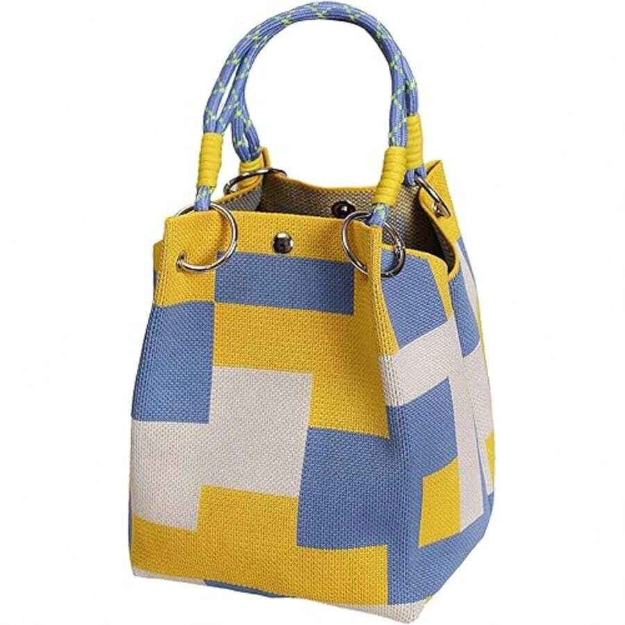 Large Capacity Korean Style Tote Bag For Women, Stylish & Durable Handbag, Suitable For Shopping, Travel And Storage. Personalized Woven Ba