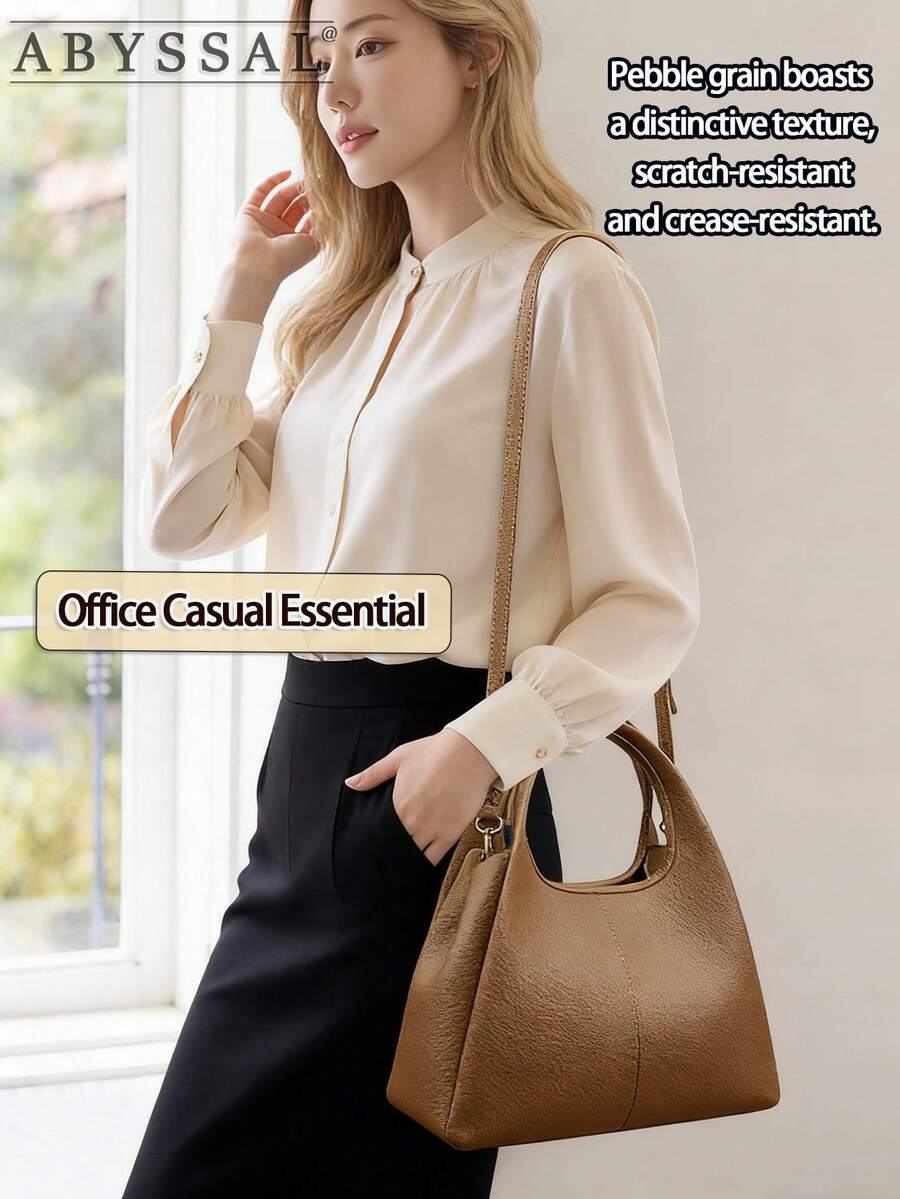 Large Capacity Soft Tote Bag For Women Multi-Way Crossbody Shoulder Bag Faux Leather Purse Top Handle Bag Bucket Bag Back To School Outfits