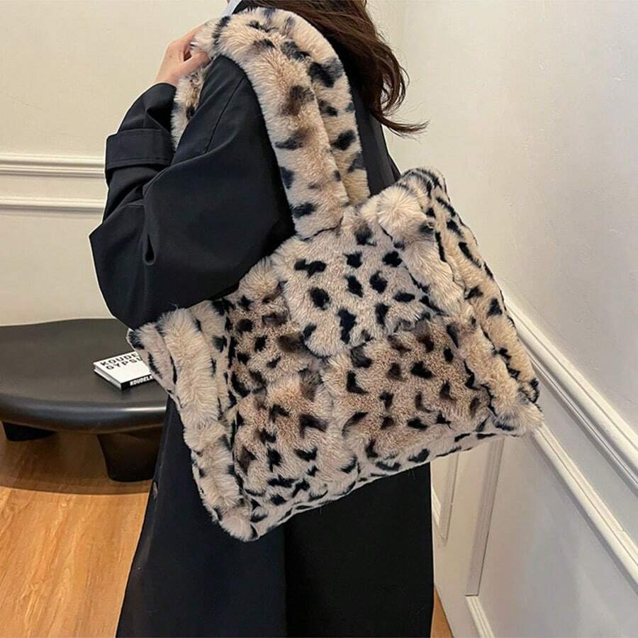 Fuzzy Tote Bag Y2K Fluffy Shoulder Bag Women Furry Purse Large Cute Plush Bag Ladies Faux Fur Bag For Autumn And Winter,Christmas Gifts, Valentine's Day And New Year Gifts