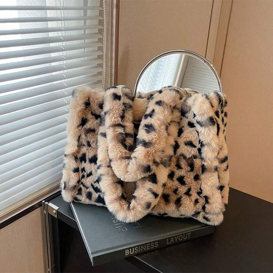 Fuzzy Tote Bag Y2K Fluffy Shoulder Bag Women Furry Purse Large Cute Plush Bag Ladies Faux Fur Bag For Autumn And Winter,Christmas Gifts, Valentine's Day And New Year Gifts