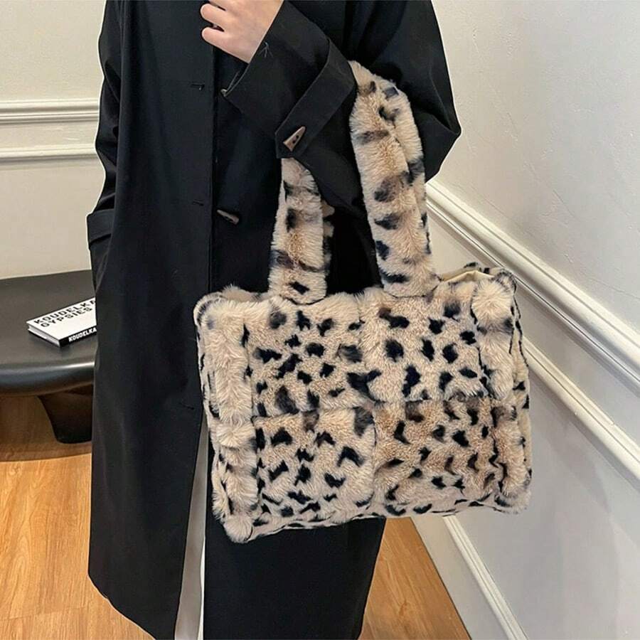 Fuzzy Tote Bag Y2K Fluffy Shoulder Bag Women Furry Purse Large Cute Plush Bag Ladies Faux Fur Bag For Autumn And Winter,Christmas Gifts, Valentine's Day And New Year Gifts