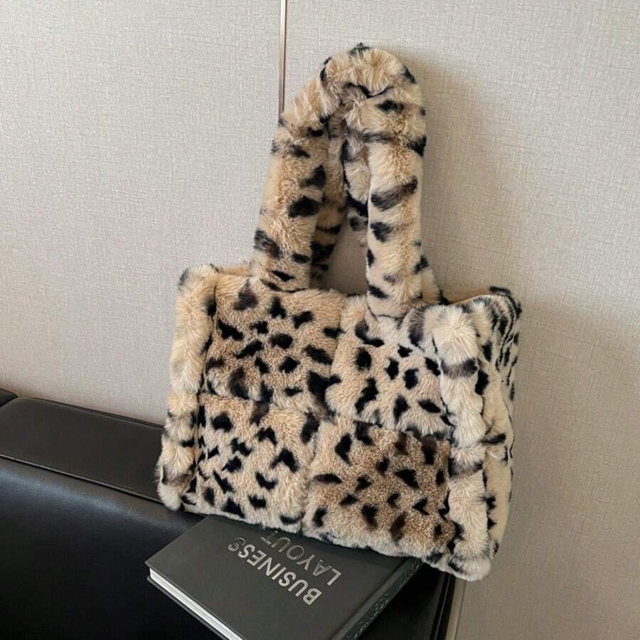 Fuzzy Tote Bag Y2K Fluffy Shoulder Bag Women Furry Purse Large Cute Plush Bag Ladies Faux Fur Bag For Autumn And Winter,Christmas Gifts, Valentine's Day And New Year Gifts
